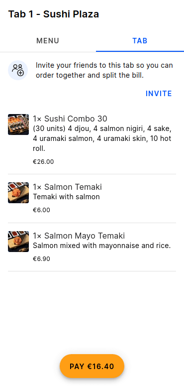 Payments ordering demo image (customer app)